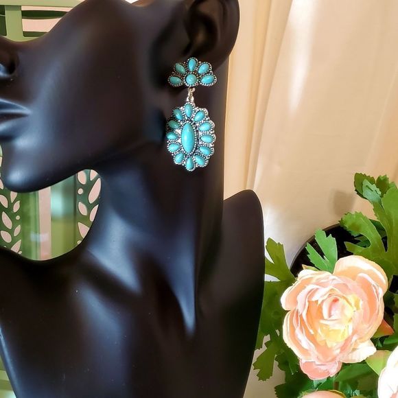 Pretty Pink Boutique Jewelry - turquoise Lakeshore Earrings